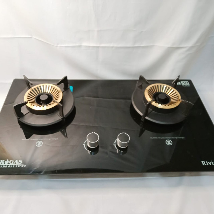 PROMO KOMPOR TANAM KACA PROGAS 2 TUNGKU RIVIERA (TUNGKU KACA BISA DI ANGKAT)