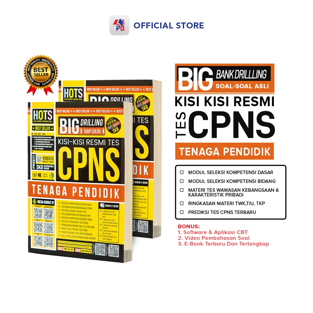 Buku Tes CPNS 2022 2023 Tenaga Pendidik HOTS Big Bank Drilling Kisi-Kisi Resmi Best Seller-0