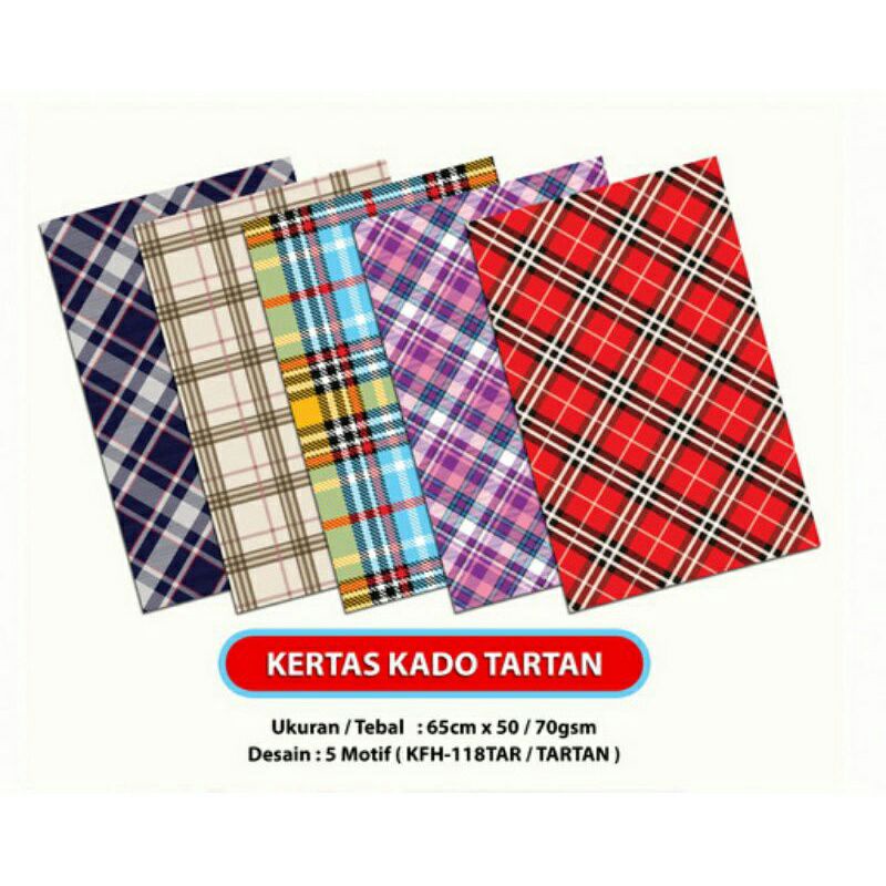 

KERTAS KADO SQUEEZY ISI 5 MOTIF/5 LEMBAR 65CM X 50CM TARTAN