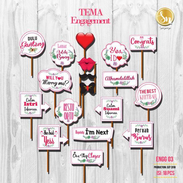 PROPS PHOTOBOOTH ENGAGEMENT ENG03 | PROPERTI FOTO BIRTHDAY DEKORASI PERLENGKAPAN PESTA ULANG TAHUN T