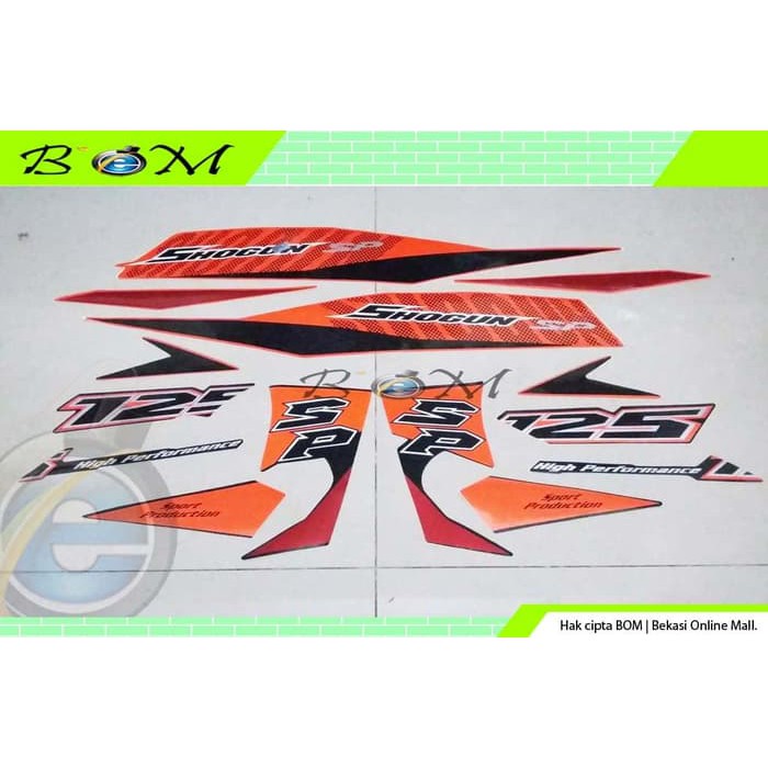 Striping Stiker Sticker suzuki shogun sp 125 2008 oren orange hitam