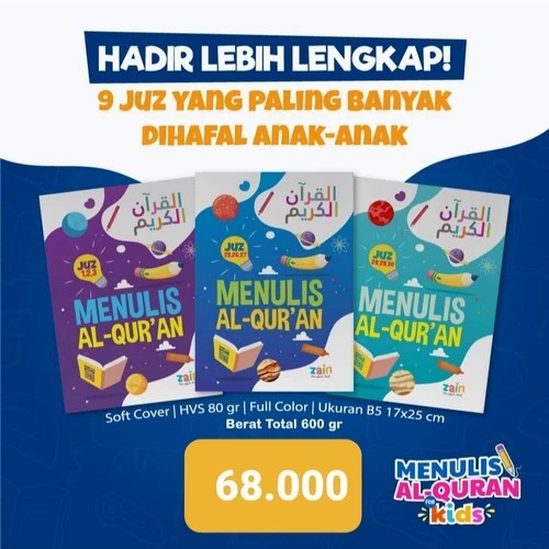 Promo Menulis Alquran For Kids, 3 Buku 9 Juz Bonus Buku Menulis Hijaiyah Terlaris
