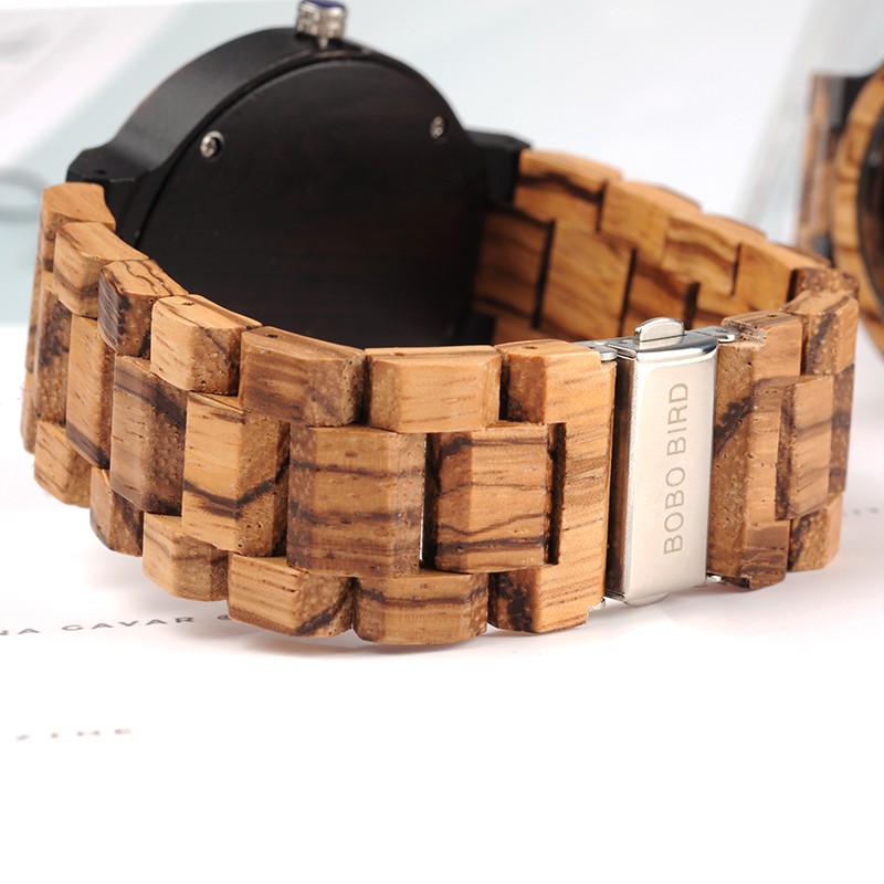 BOBO BIRD Jam Tangan Kayu Analog Pria - Brown