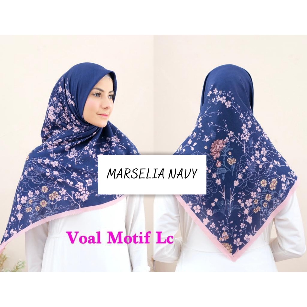 COD PROMO DENAY KW HIJAB SEGIEMPAT VOAL MOTIF / JILBAB DEENAY KW MOTIF TERMURAH-MARSELIA NAVY