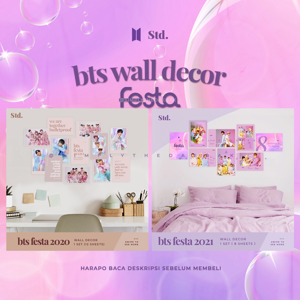 BTS Festa 2021 2020 WALL DECOR poster kpop aesthetic minimalist polaroid jk jin v jimin suga