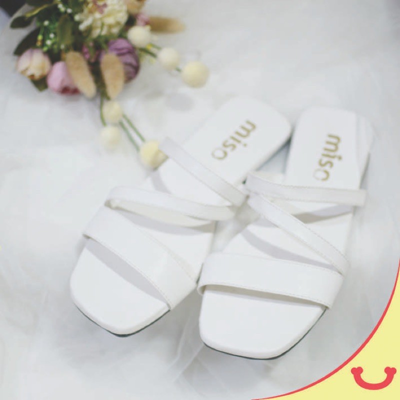 Hyo miso shoes sandal wanita kekinian putih tali 2020