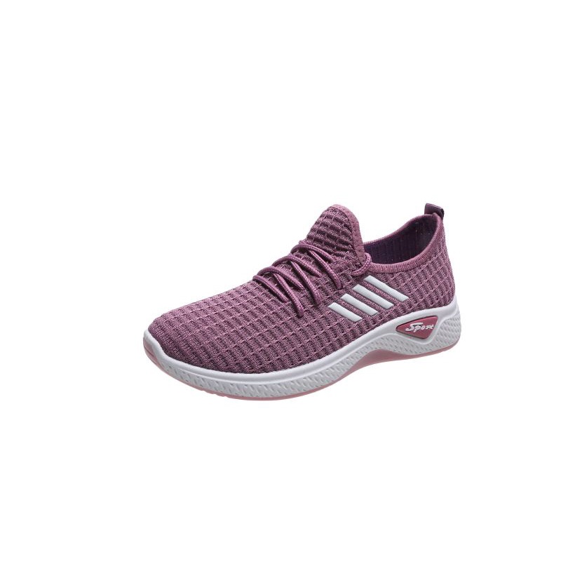 MKT , Sepatu Sneakers Garis Korea/ Sepatu Sneakers Wanita Garis Korea, SW05-Ungu TA Garis
