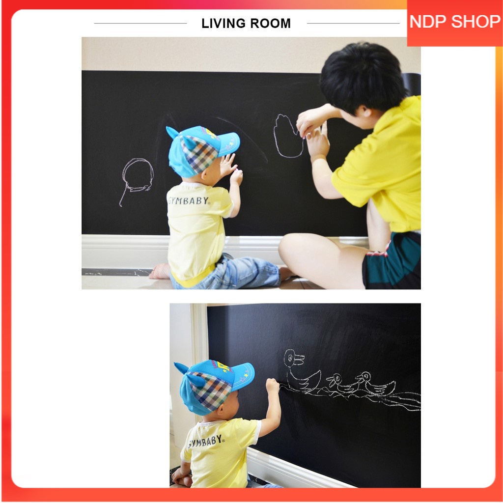 

NDP Papan Tulis Hitam Stiker Mainan Anak Blackboard Sticker Wallpaper Putih Hijau 60 x 200 Free