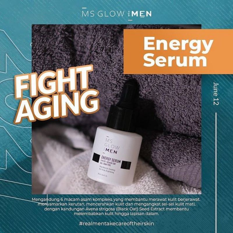 ORIGINAL MS Glow For Men Power Serum Skin Care Pria Cerahkan Wajah