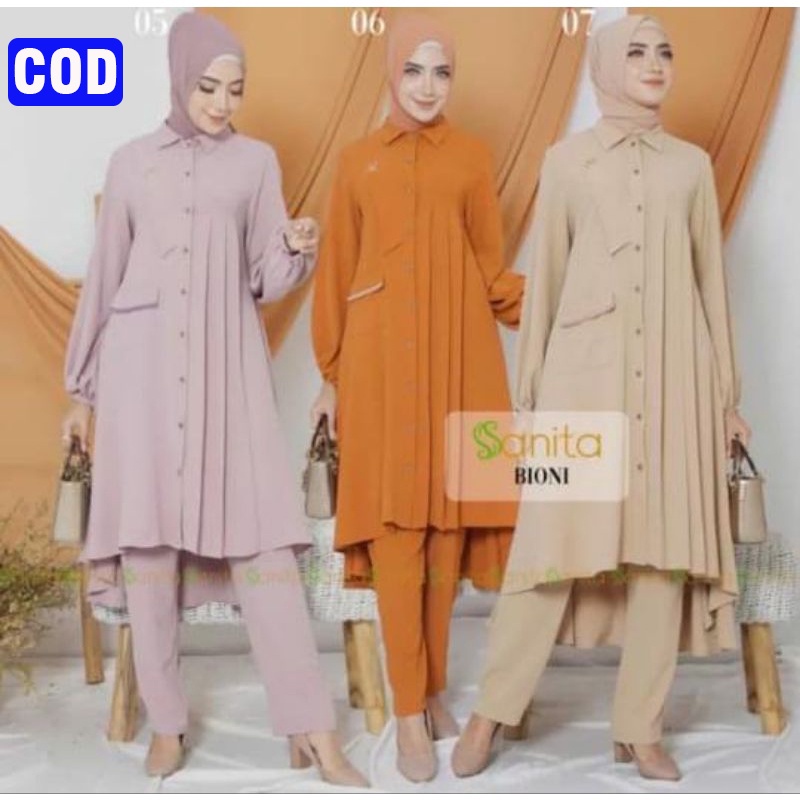 SET SANITA TUNIK CELANA BIONI