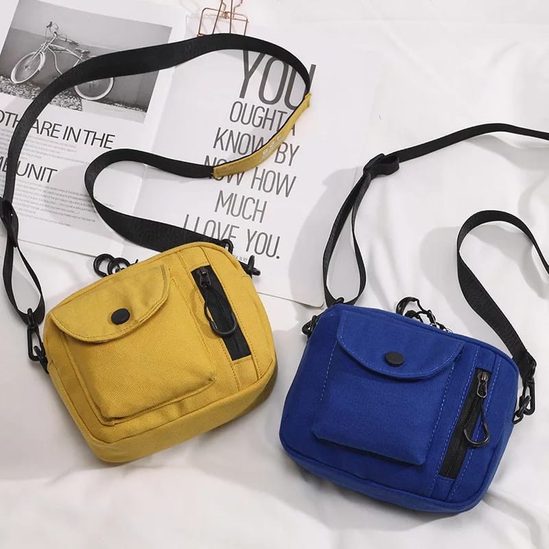 Tas Selempang Wanita / Slingbag kanvas / Bag Fashion /Tas Saku Import 1153