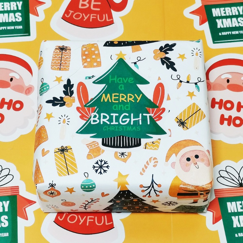 Zzz 20pcs / 5 Lembar Stiker Label Motif Natal Untuk Kotak Hadiah