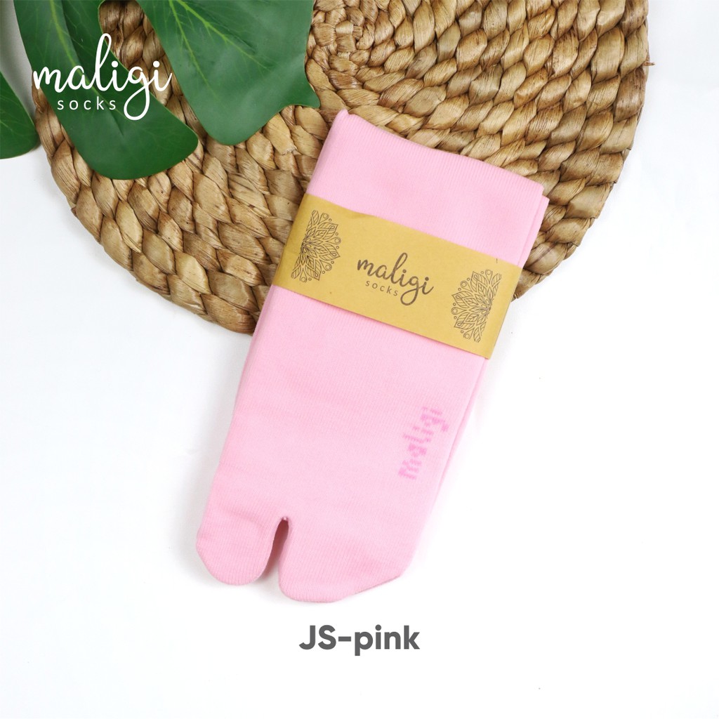 Kaos Kaki Jempol Panjang / Maligisocks / kaos kaki polos/ JL- Cream-PINK