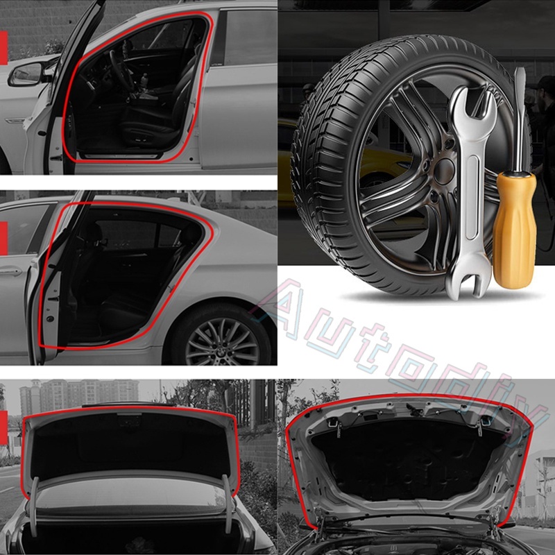 5meter High Quality Car Silence Scheme Rubber Seal strip Bentuk B Kedap Suara Bumper strip Aksesoris Pintu interior Mobil Sound Proof Car Rubber Seal