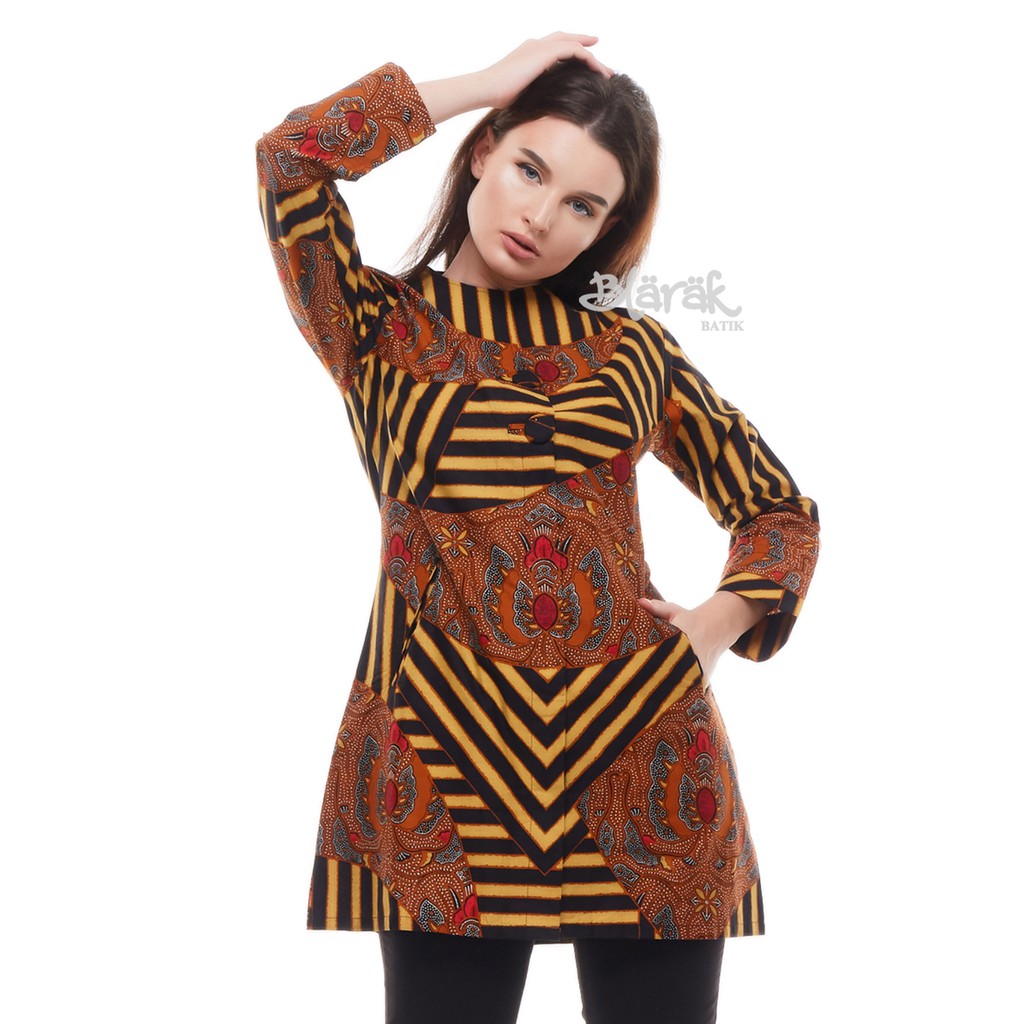 Paling Murah Tunik Batik Blarak Motif Lereng Merah ZknLRLFZ353ME