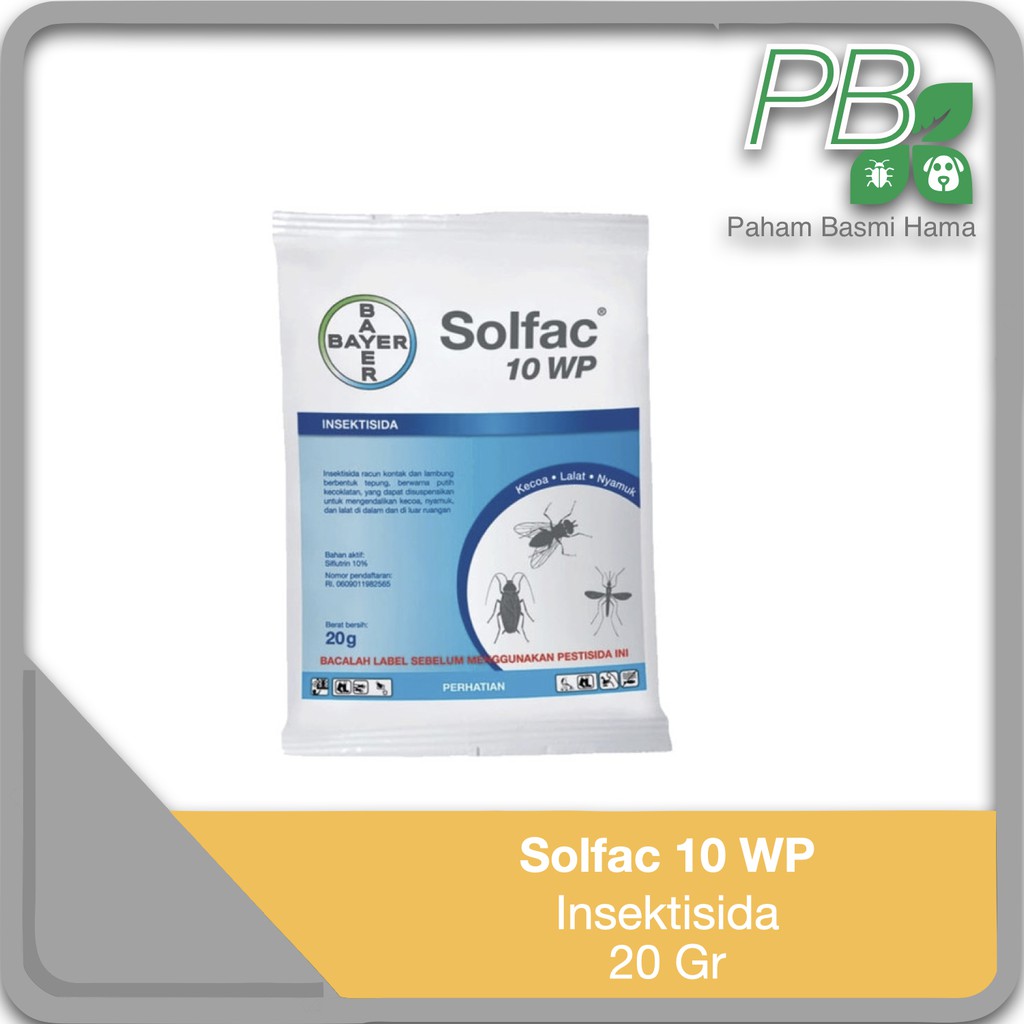 Solfac 10 Wp - Insektisida Pembasmi Nyamuk, Kecoa, Lalat, Semut - 20gr