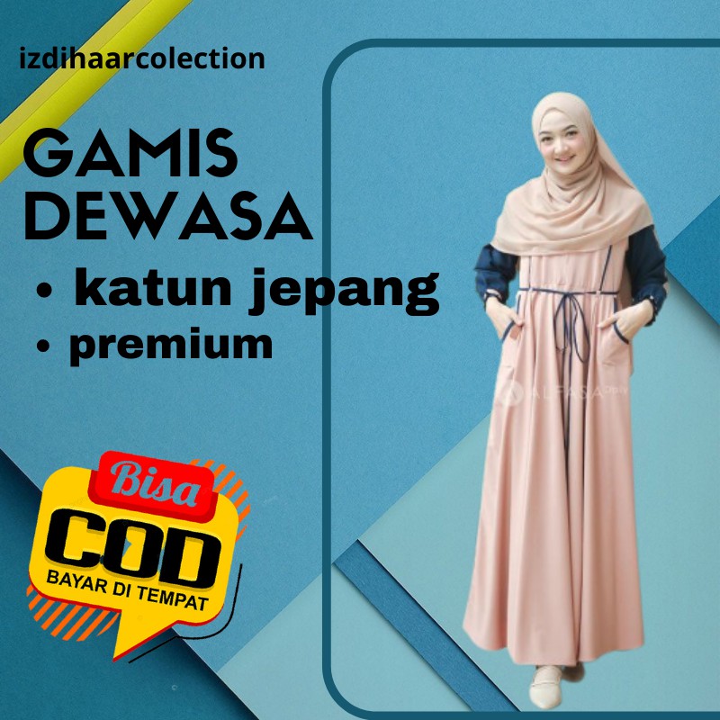 Promo Baju Muslim Terbaru Gamis Wanita Syari Dress Bahan Katun Jepang Kekinian Brukat Polos Premium