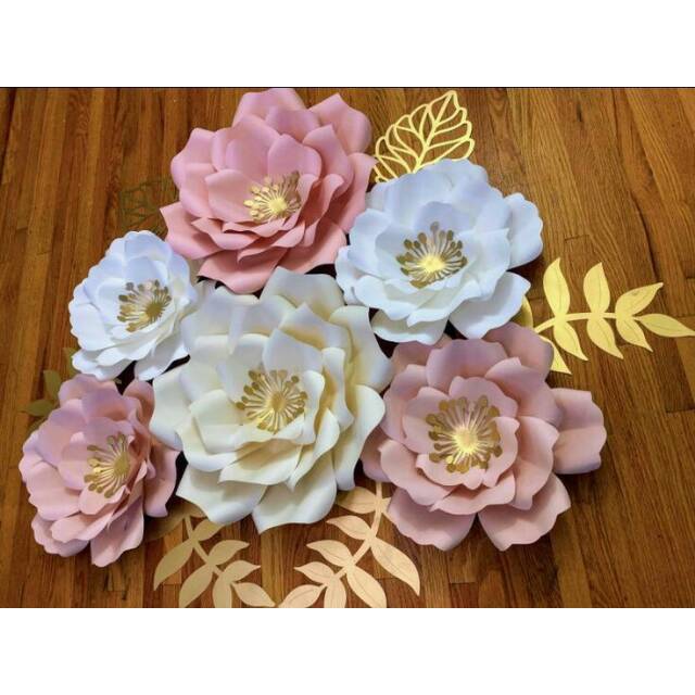 Paper flower 027 Bunga  kertas  Backdrop Dekor  Hiasan 