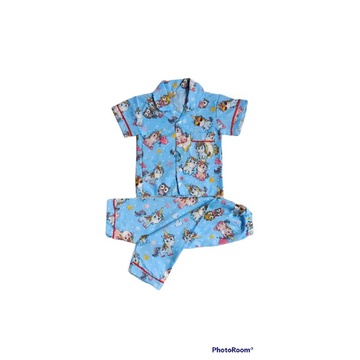 Piyama anak motif lengan pendek baju tidur anak laki laki perempuan pashion tidur anak baju anak sehari hari pakaian anak baju anak murah