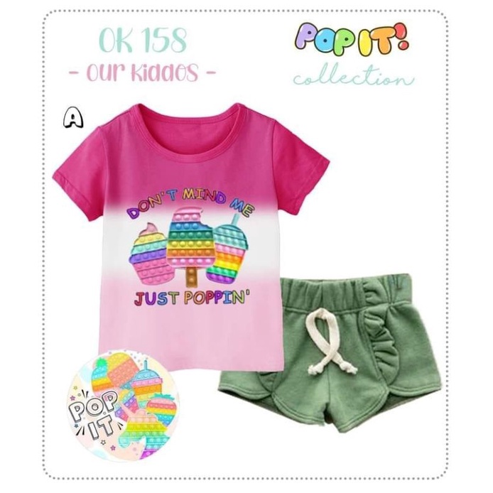 OK158 SETELAN POP IT SHIRT + PANTS