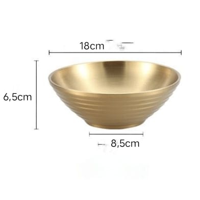 Kingsbakeware Mangkok Korea Gold Stainless Steel 304 Double Wall Anti Karat