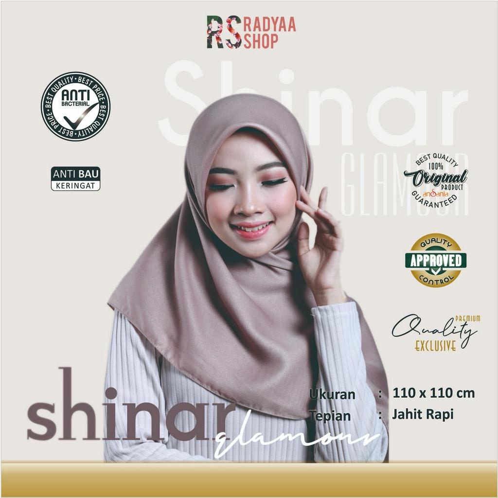 shinar glamour hijab segi empat gliter polos tepi jahit by ansania