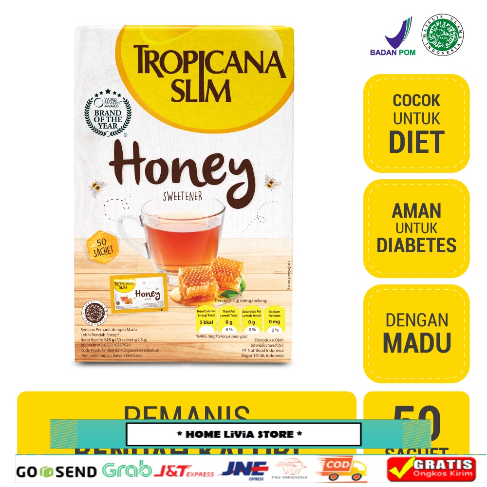 

Tropicana Slim Sweetener Honey 50sch - Pemanis untuk Bantu Batasi Gula