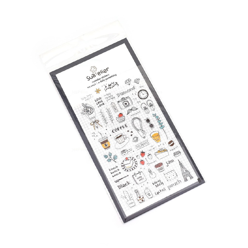 

STIKER SUATELIER 1046 - DAILY SOMETHING STICKER - CAFE LOVE SCRAPBOOK LABEL - TEMPELAN PVC KOREA