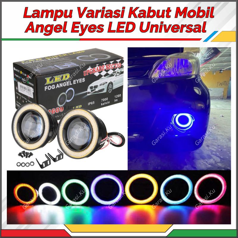 LAMPU ANGEL EYE MOBIL KABUT LED FOGLAMP PROJIE TEMBAK KABUT 89 MM 89MM 2 MODE TERMURAH : AVANZA XENI