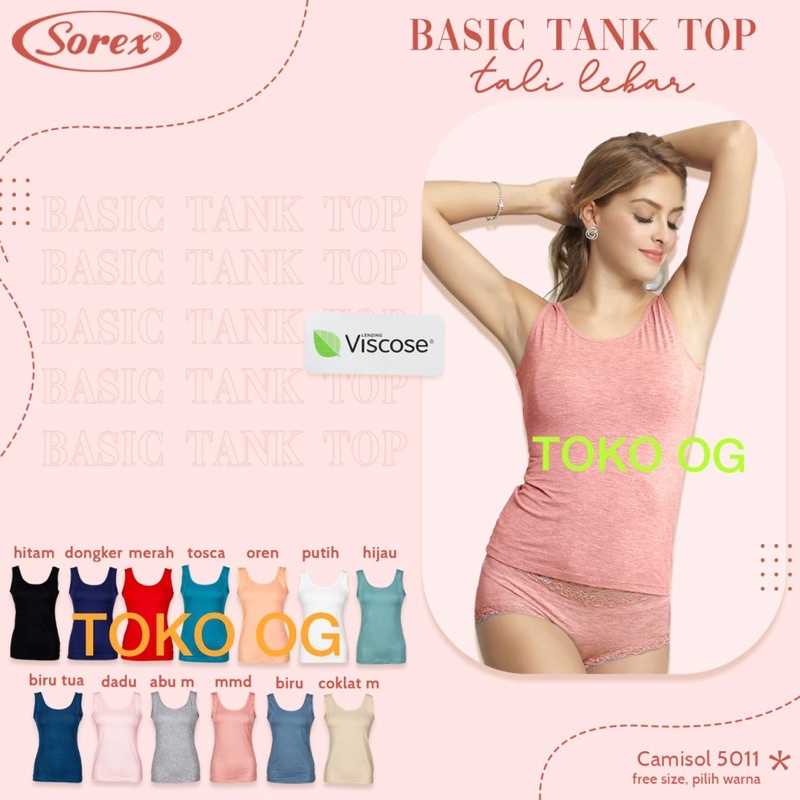 SOREX Camisol Tanktop Polos 5011 bahas viscose (warna baru)