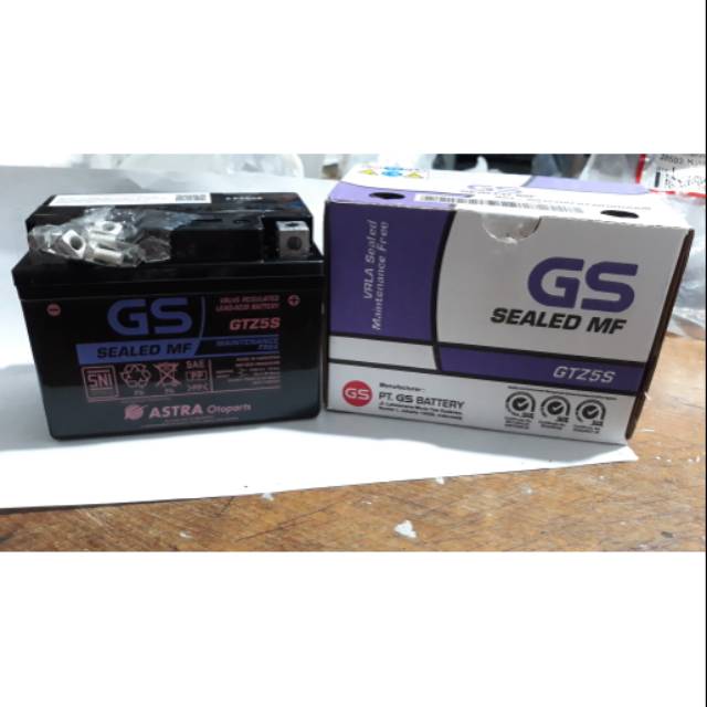 Jual Aki motor kering type gtz5s merk gs astra otopart. | Shopee Indonesia