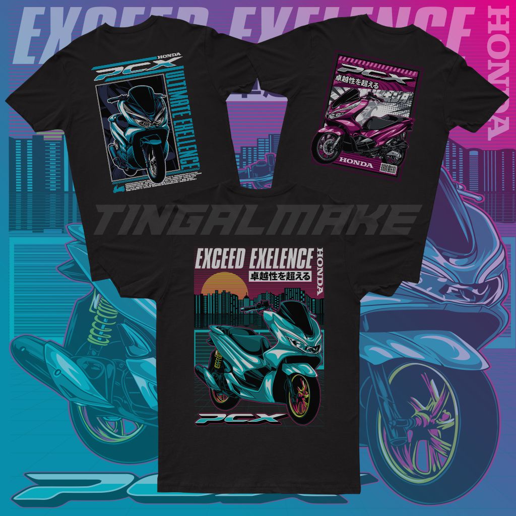 DTF | Kaos Baju PCX MATIC Tshirt | Kaos Pria Wanita | Kaos Otomotif Motor Mania | Sablon Digital Ter