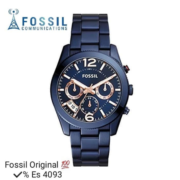 COD Jam Tangan Wanita Fossil ES4093 - ES 4093 Quartz Stainless Navy Jam Tangan Wanita Import Best Ed
