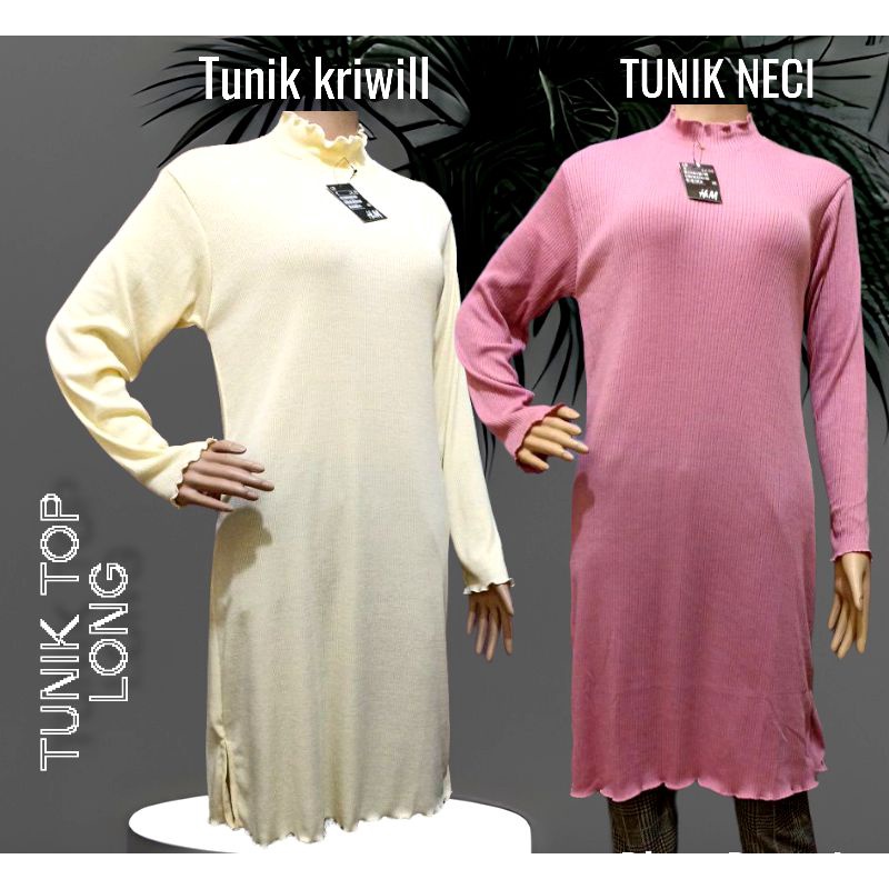 (COD)BEAUTIFUL TUNIK NECI LONG // TUNIK KRIWIL WANITA TREND MASA KINI