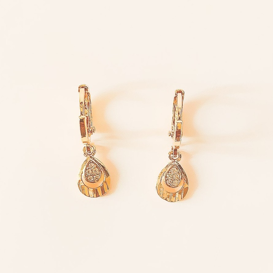 Anting Wanita Tetes Air Zirconia Gold Xuping