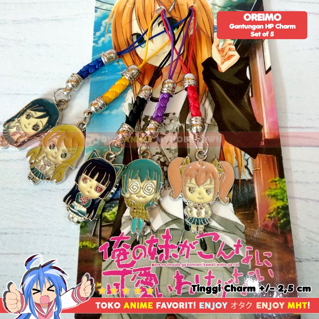 Gantungan HP Anime Charm Set Of 5 Oreimo Kirino Kuroneko Ruri Goko