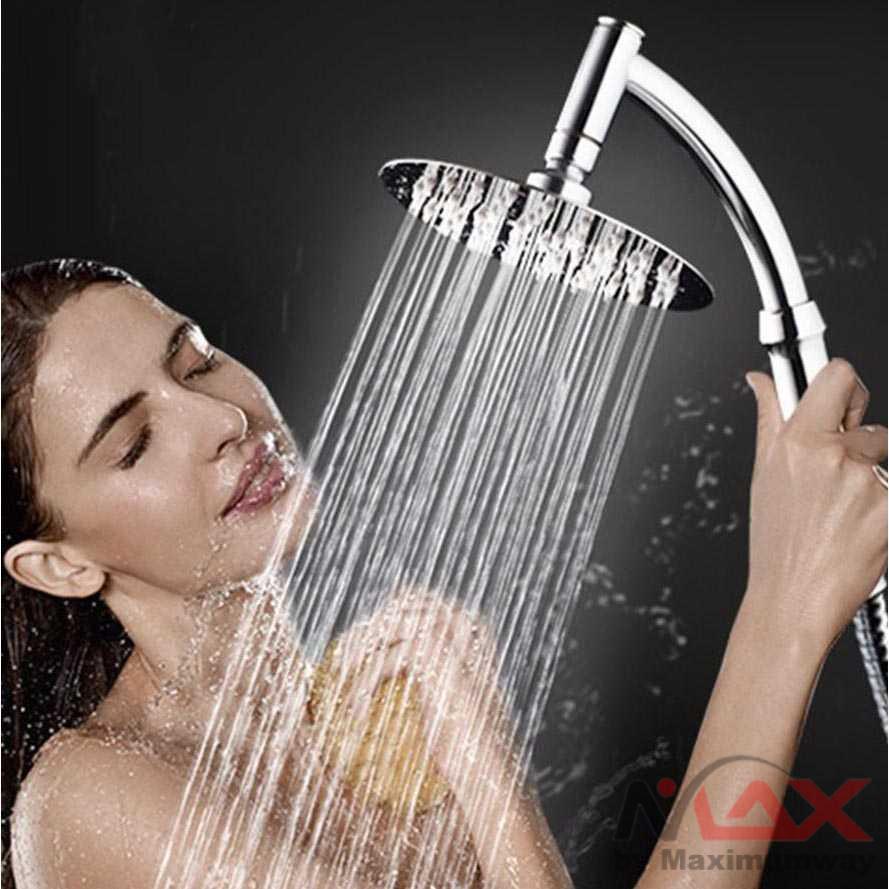 BATHE PROJECT Kepala Shower BESAR 8inch pancuran kamar Mandi bahan Stainless Steel seperti air hujan 8 inch Rainfall Shower Head Square Chrome Ceiling Rain Stainless Steel Showerhead Rainfall Shower Heads with handles