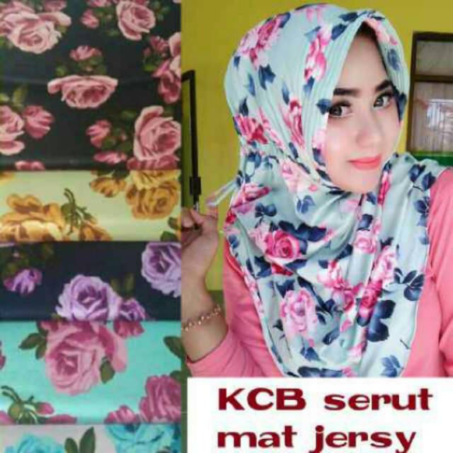 Bergo serut motif bunga