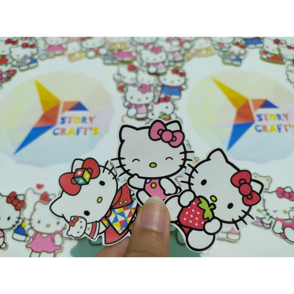 

Sticker Kartun Jepang Hello Kitty Lucu Imut Bahan Glosy Chromo Murah