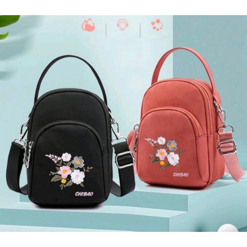 Tas Selempang Wanita Motif Bunga KGTS003