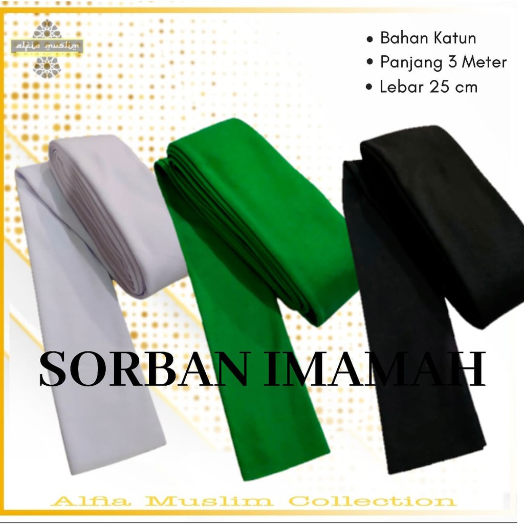 Sorban Imamah Polos Panjang 3 Meter