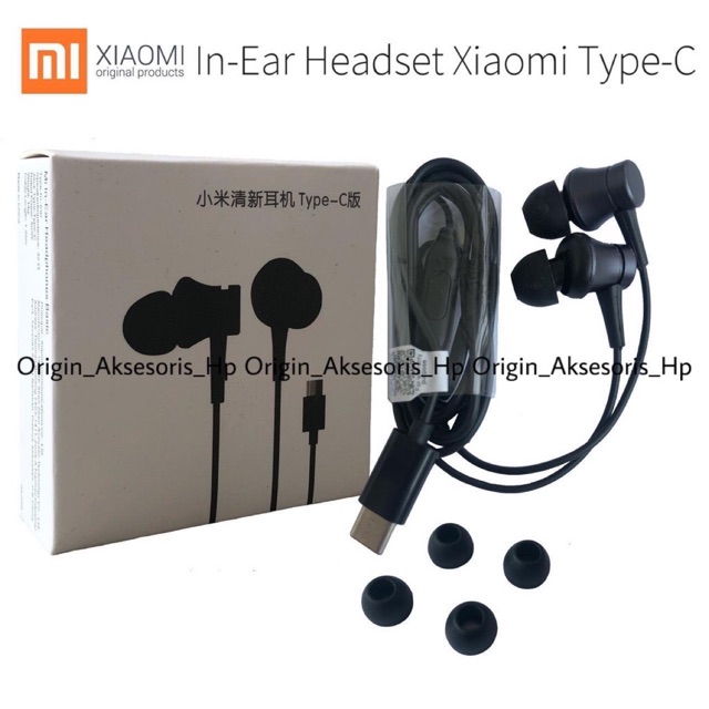 Headset Xiaomi Tipe C Original Earphone Xiao Mi Type C Mi Tipe C (Bukan Jack)