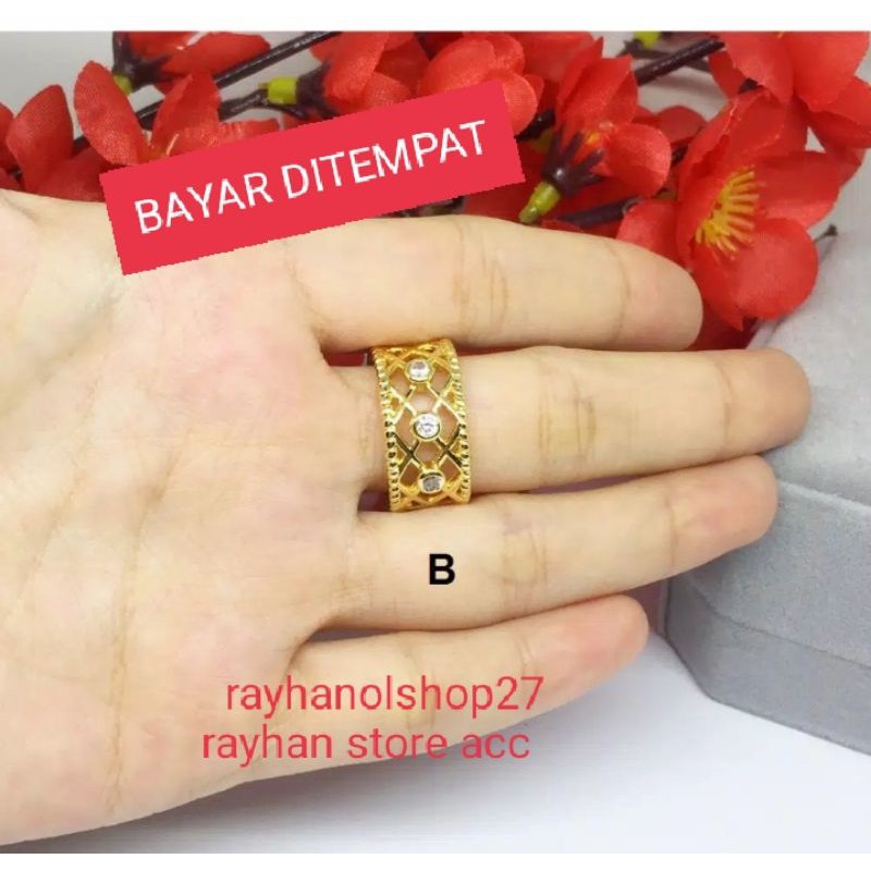 CINCIN XUPING SILANG JARING LAPIS EMAS Gold Zircon BB234