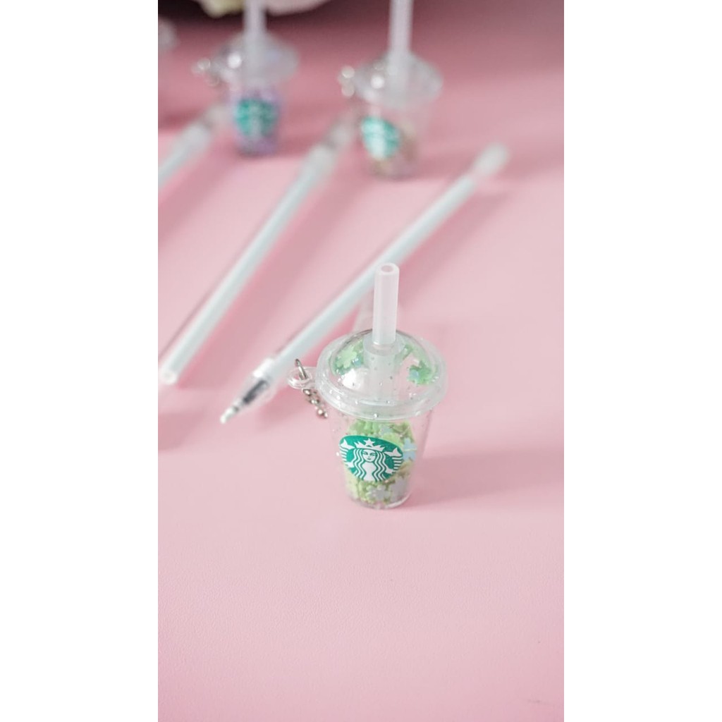 PULPEN TINTA GEL KARAKTER STARBUCKS SBUX KOPI COFFEE BOBA PEN BOLPEN PENA UNIK LUCU READY COD-2