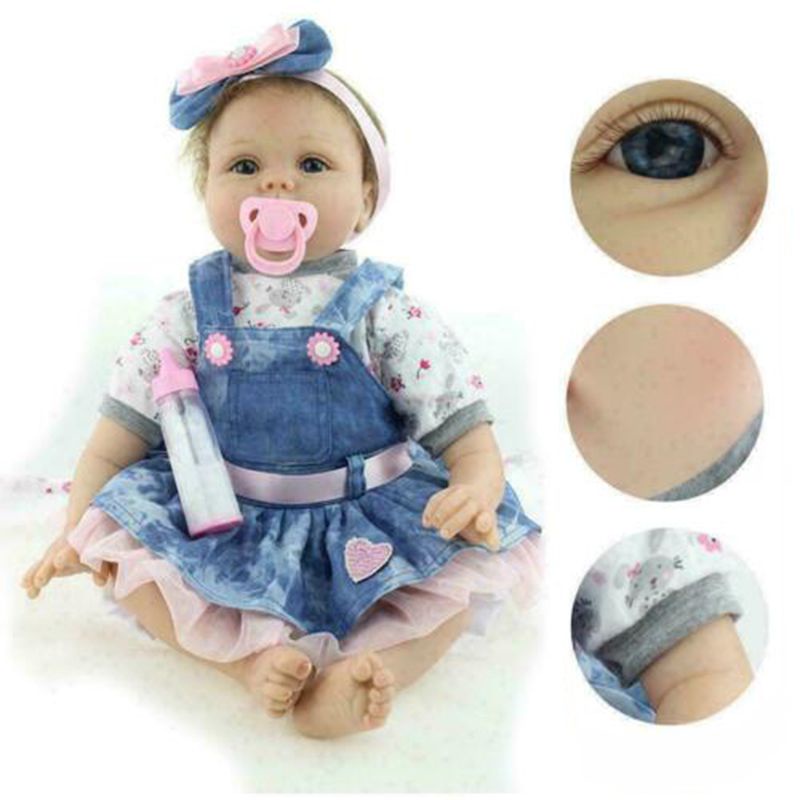 55cm 22&quot; Real Life Reborn Dolls Soft Silicone Vinyl Handmade Realistic Newborn Doll