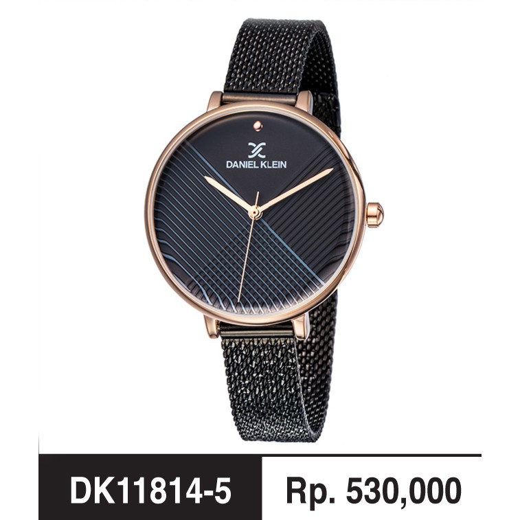 Daniel Klein DK11814-5 Rosegold Black Jam Tangan Wanita Original Fashion Wanita