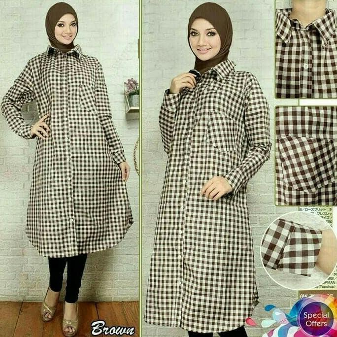 BARANG MURAH LONG TUNIK KOTAK JUMBO XXXL /FASHION WANITA FREE ONGKIR..