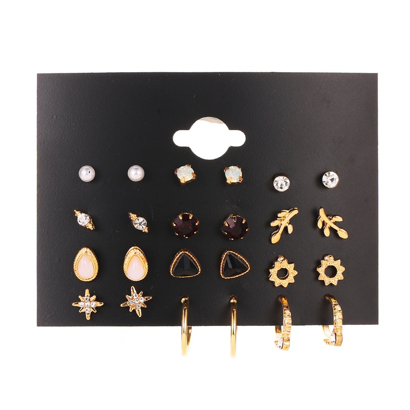 12pcs / set Anting stud Gaya Eropa Dan Amerika