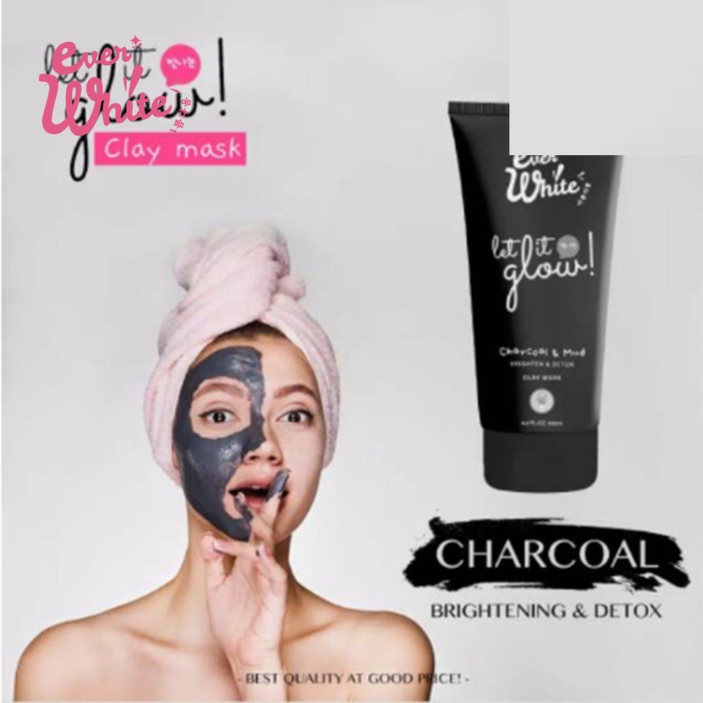 ⭐️ Beauty Expert ⭐️ Everwhite Let it Glow Clay Mask - Strawberry Greentea Milk &amp; Oat Charcoal Clay Mask