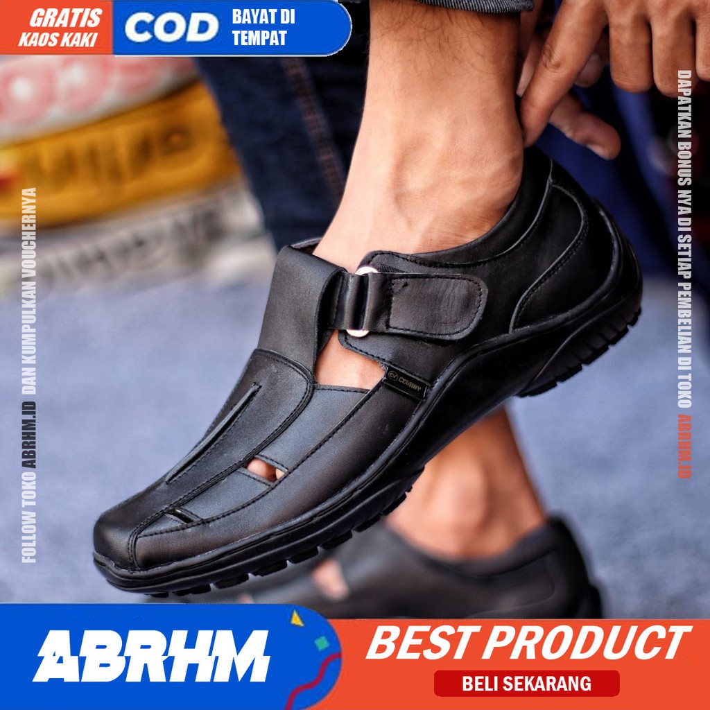 ABRHM x DRAKEN Sepatu Slip On Pria Sepatu Casual Pria Sepatu Pria Original Kulit Asli Kerja Lapangan Sepatu Kasual Cowok / Cowo Original Santai Gaya Keren Kekinian